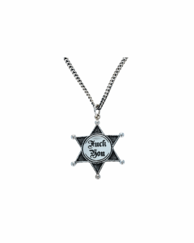 Sheriff Star Pendant on 24" Fine Curblink Chain