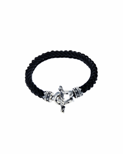 Horseshoe Braided Leather Bracelet Medium