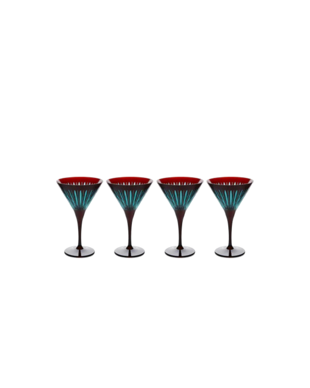 Prism Martini Glasses - Bordeaux (Set of 4)