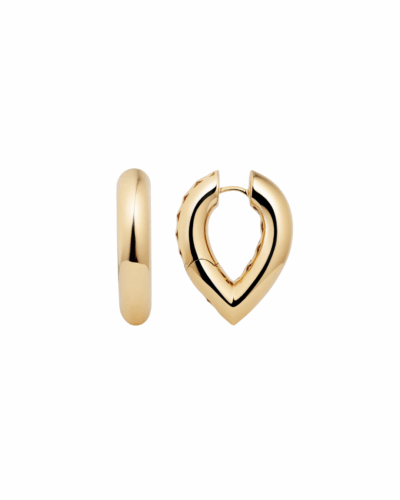 18KYG Big Drop Link Earrings