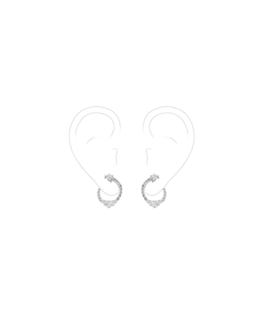 Diamond Circle Drop Earrings
