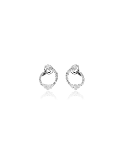 Diamond Circle Drop Earrings