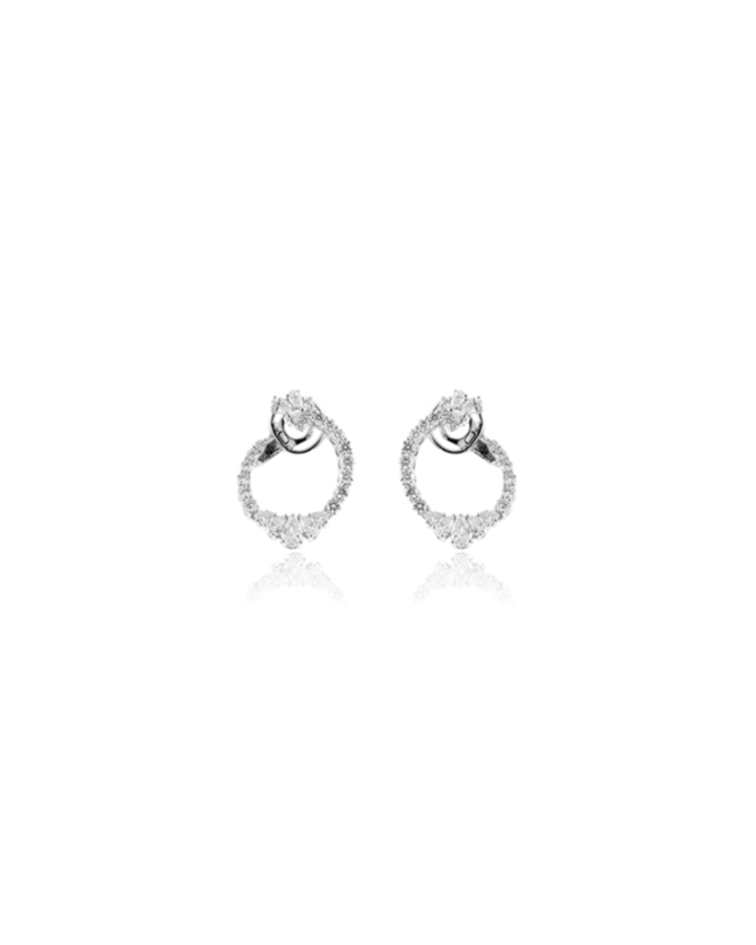 Diamond Circle Drop Earrings
