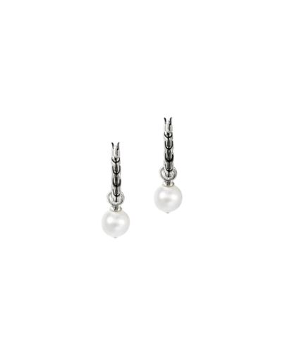 JH Essential Pearl Hoop Earring, Sterling Silver, 16MM