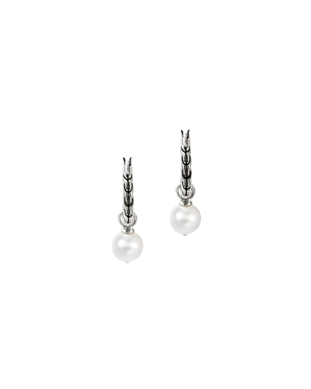 JH Essential Pearl Hoop Earring, Sterling Silver, 16MM