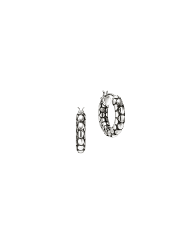 Sterling Silver Dot 15mm Hoop Earrings