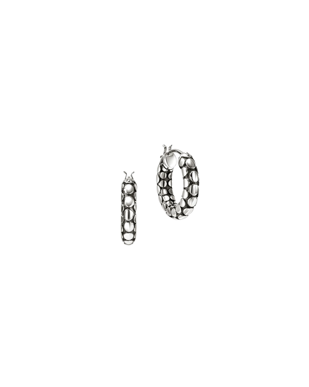 Sterling Silver Dot 15mm Hoop Earrings