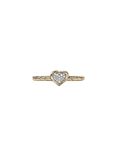 John Hardy Essentials sterling?silver and 14K yellow?gold heart ring