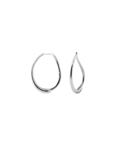 PDPAOLA Halo Sterling Silver Hoop Earrings: