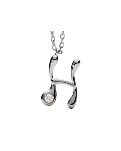PDPAOLA Sterling Silver Initial H Necklace