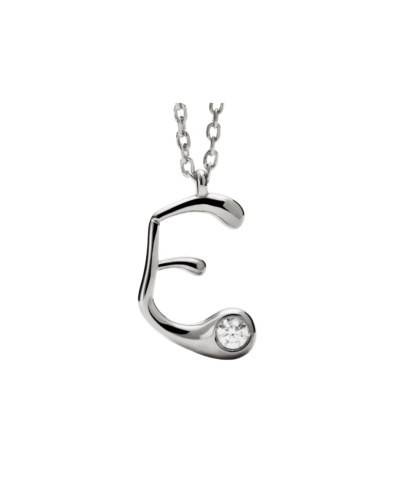 PDPAOLA Sterling Silver Initial E Necklace