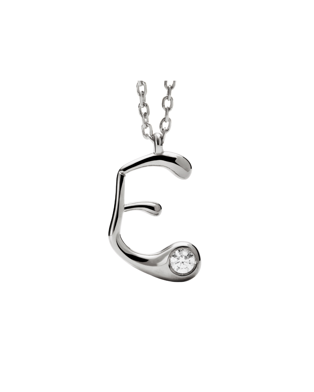 PDPAOLA Sterling Silver Initial E Necklace
