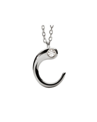 PDPAOLA Sterling Silver Initial C Necklace
