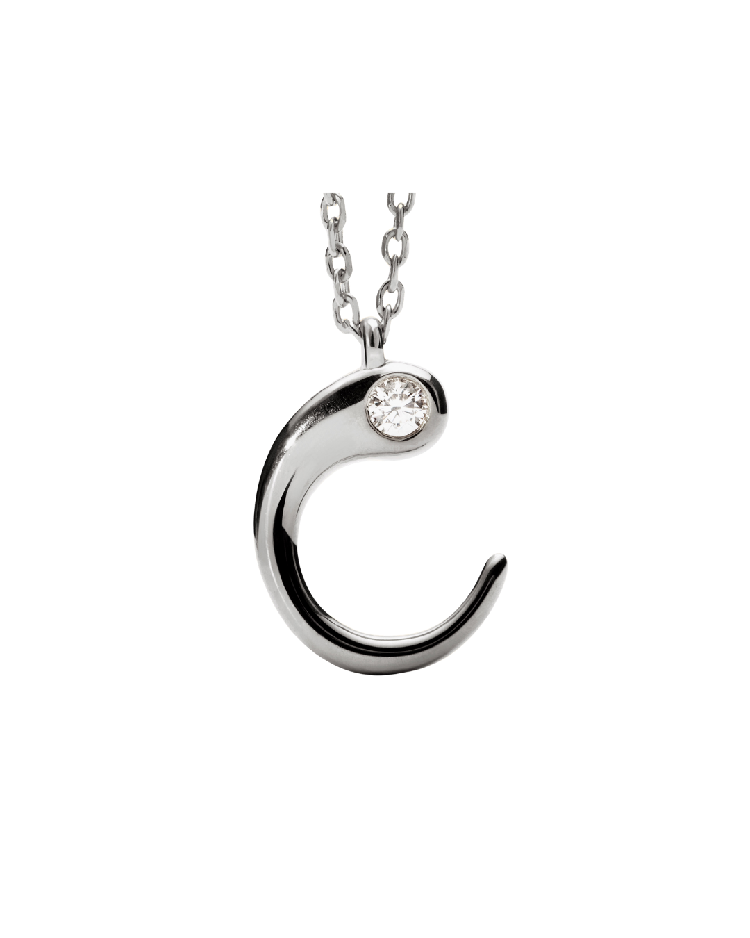 PDPAOLA Sterling Silver Initial C Necklace