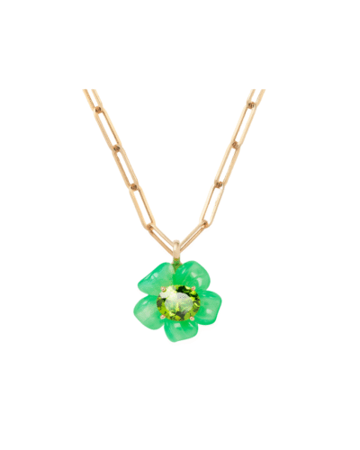 Island Flower Pendant XL Chrysoprase Peridot