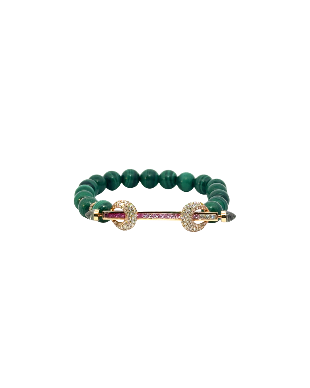 Chakra Bracelet, Diamond and Malachite