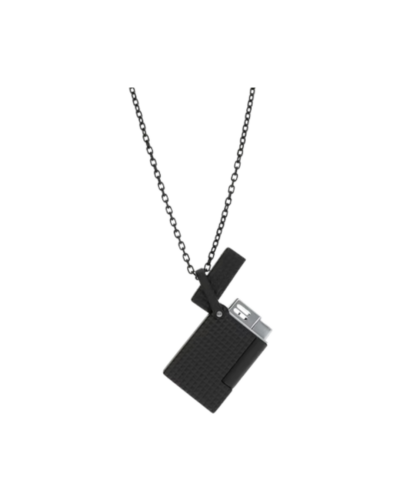 S.T. Dupont Diamond Head Guilloché Black Lighter Necklace