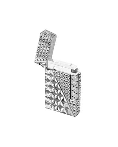 S.T. Dupont Ligne 2 Double Fire X Silver Guilloché Lighter