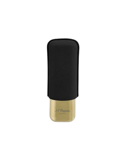 S.T. Dupont Black Grained Calfskin 2 Cigar Leather Case