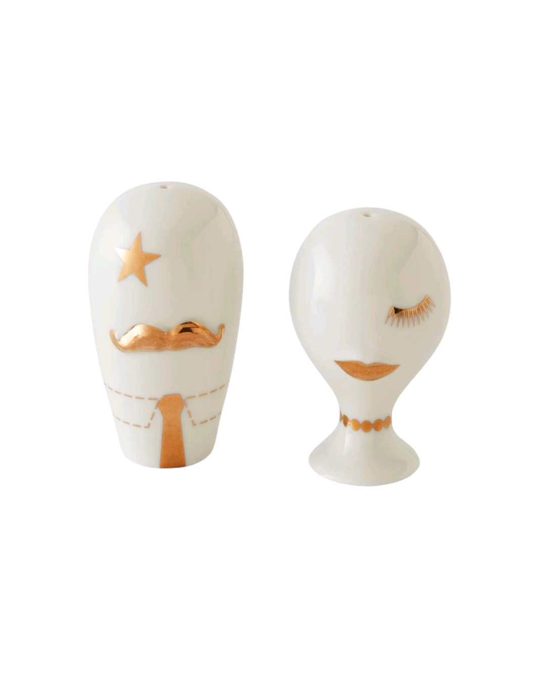 Gilded Mr. & Mrs. Muse Salt & Pepper Set