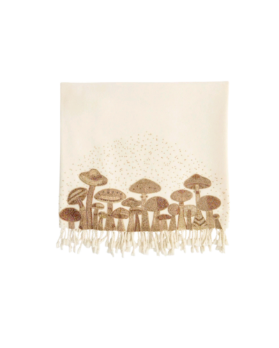 Mushrooms Embellished Throw