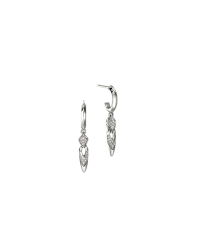John Hardys Naga sterling silver diamond pavé drop earrings