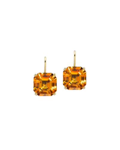 Octagonal Drop Earrings with Citrine