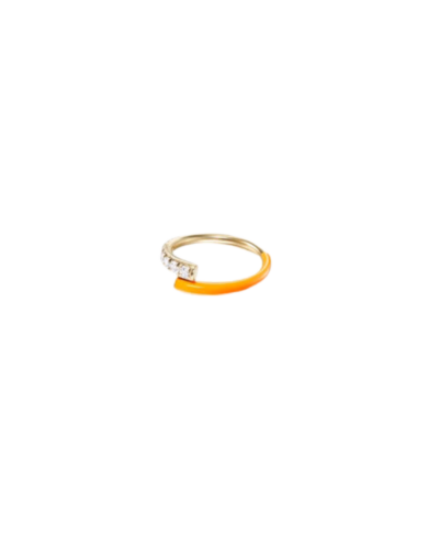 Neon Orange Enamel Lola Ring Size 7.0