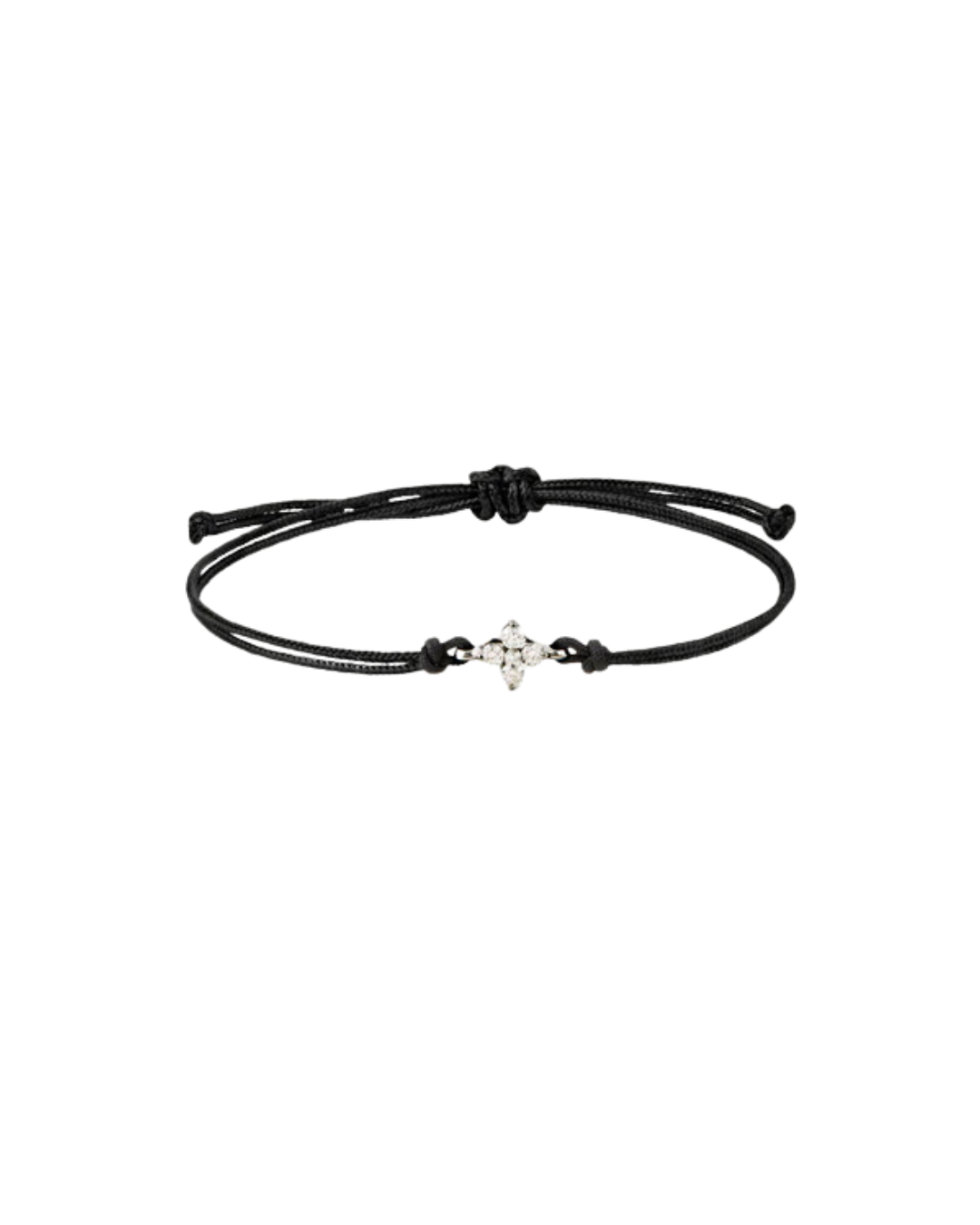PDPAOLA 18KWG Maggie Black Cord Adjustable Bracelet