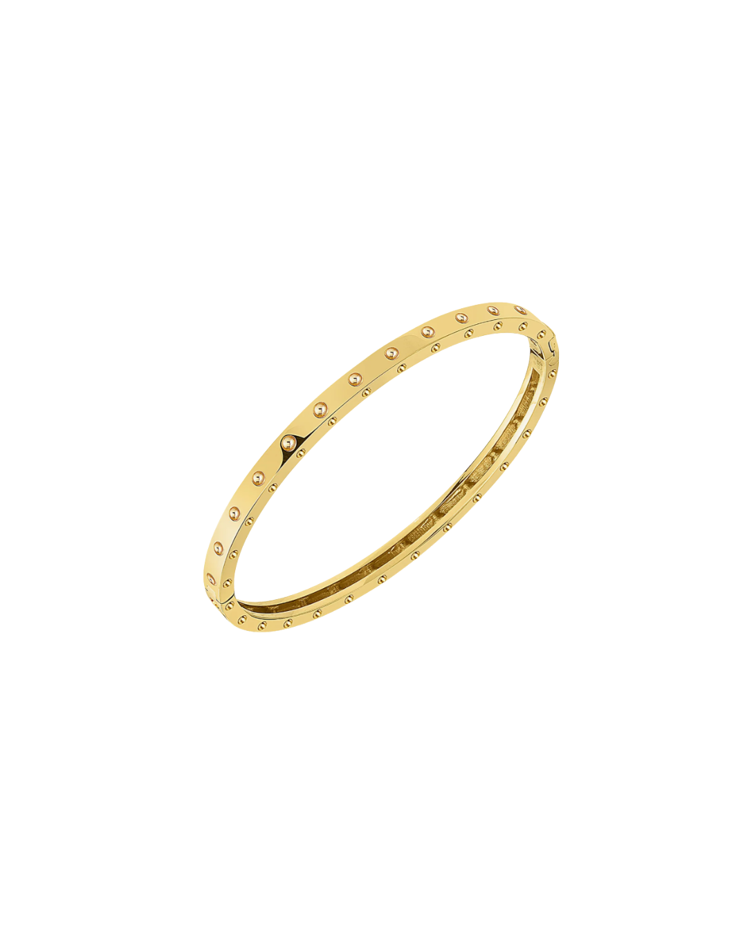 18K Yellow Gold Pois Moi Oval Bangle