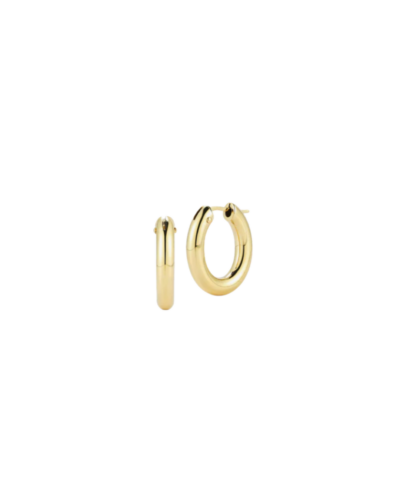 Perfect Hoop Yellow Gold Oval Hoop Earrings