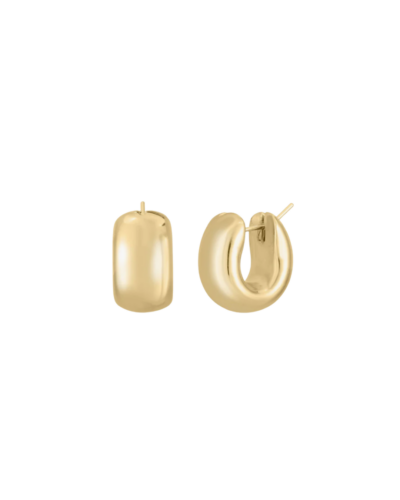 Designer Gold Yellow Gold Wide Huggie Earrings