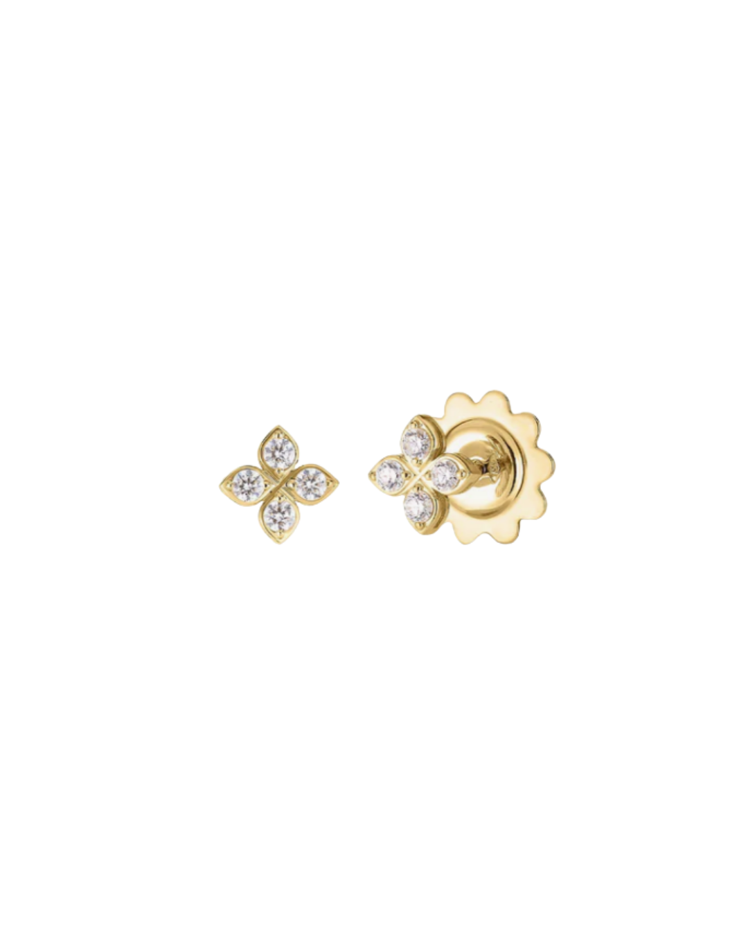 18K Yellow Gold Diamond Earrings