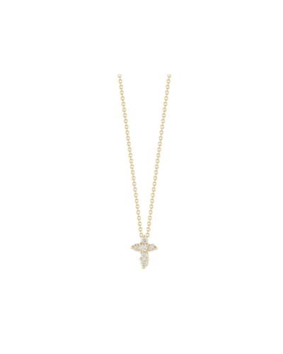 Tiny Treasures Yellow Gold with Diamond Accents Baby Cross Necklace