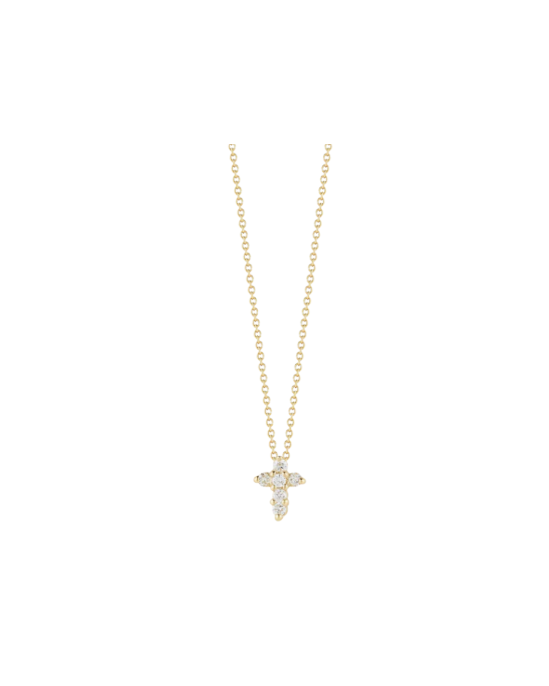 Tiny Treasures Yellow Gold with Diamond Accents Baby Cross Necklace
