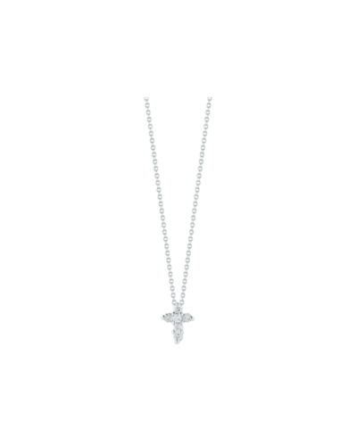 Tiny Treasures White Gold with Diamond Accents Baby Cross Necklace