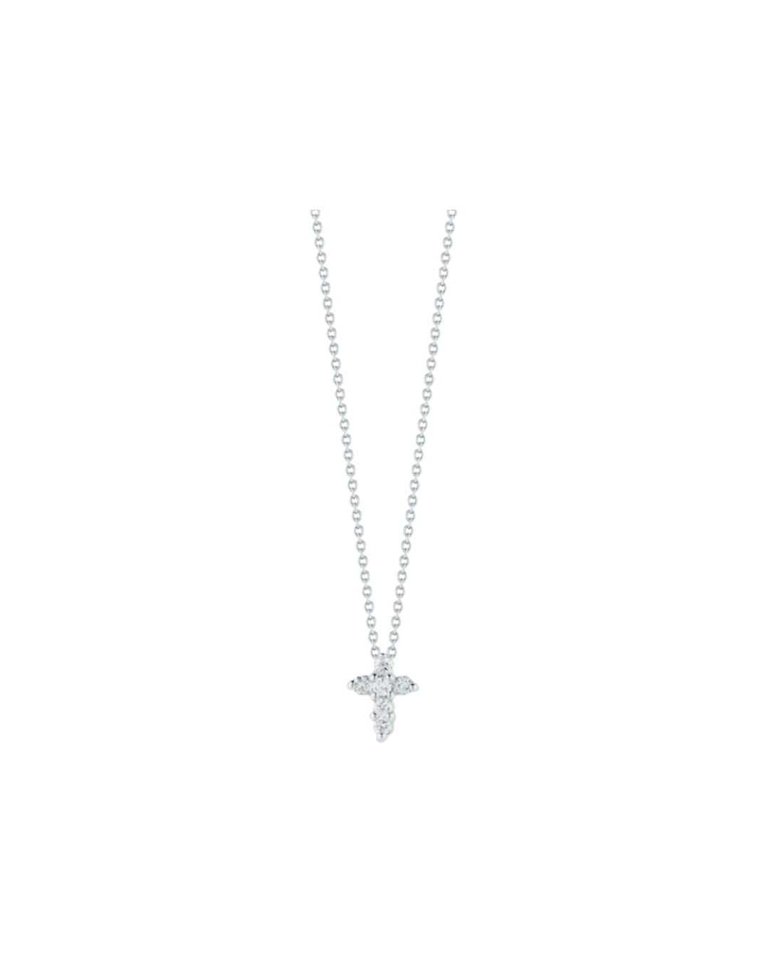 Tiny Treasures White Gold with Diamond Accents Baby Cross Necklace