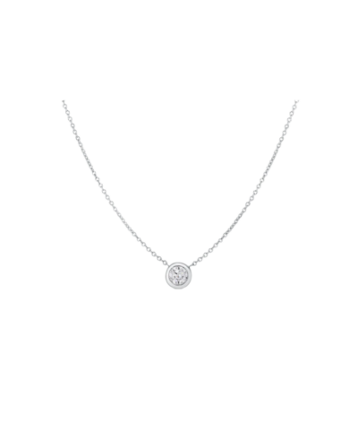 18KWG Diamonds by The Inch Bezel Set Solitaire Necklace