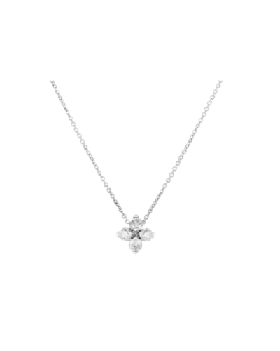 18K White Gold Love in Verona Small Flower Diamond Necklace