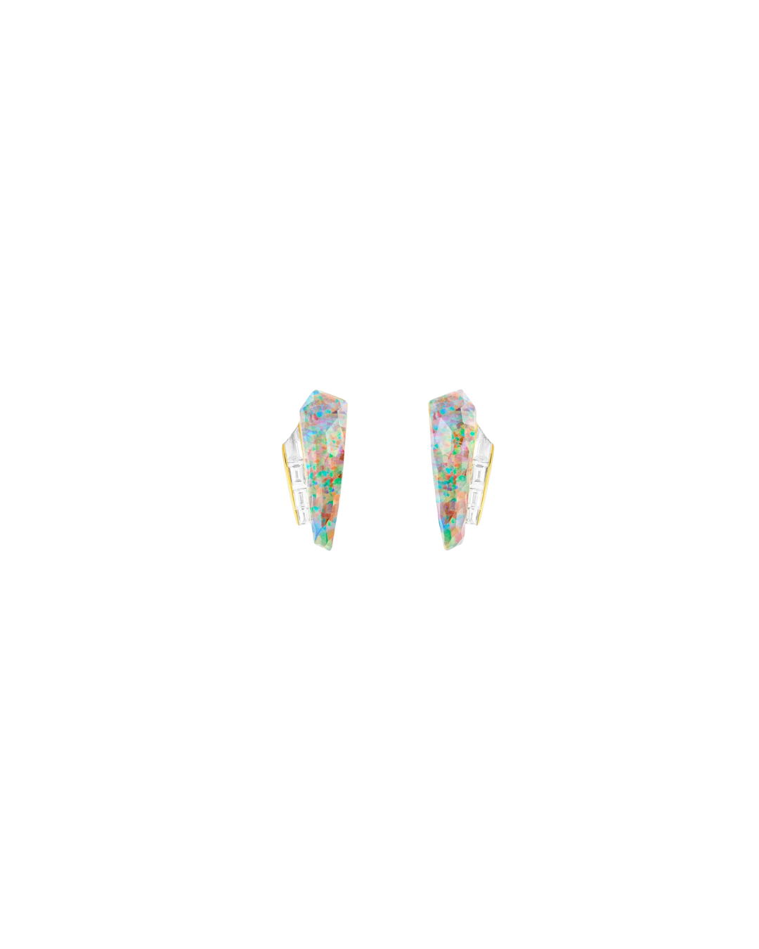 Crystal Haze Shard Slimline Cuff Earrings