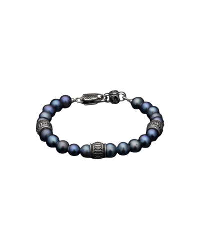 Black Lace Peacock Pearl Bracelet