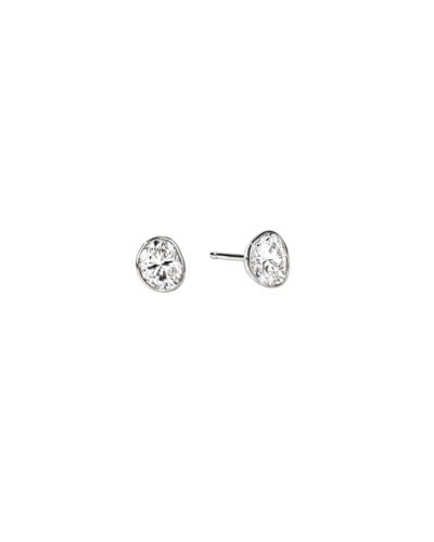 Lovestruck diamond stud earrings in sterling silver.
