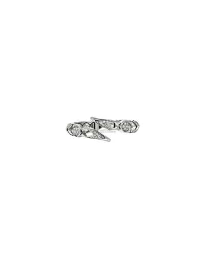 Naga single row diamond pavé ring in sterling silver.