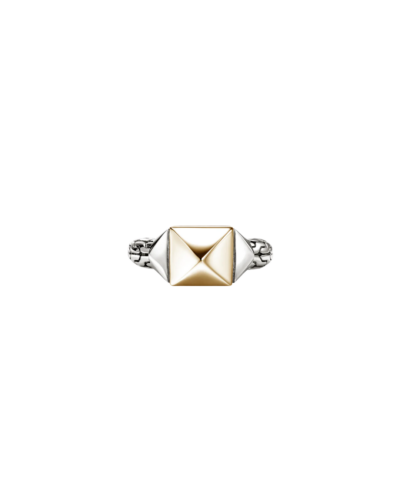 Icon Stud ring in 14 karat yellow gold and sterling silver