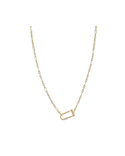 Jade Trau 18K yellow gold Petite Georgie Lock Necklace