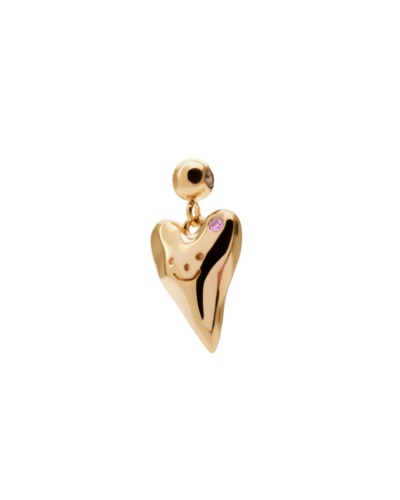 Yellow Gold Plated Sterling Silver Happy Heart Charm