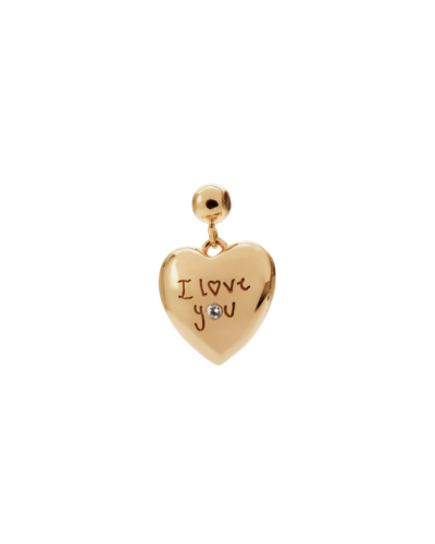 Yellow Gold Plated Sterling Silver I love you Charm