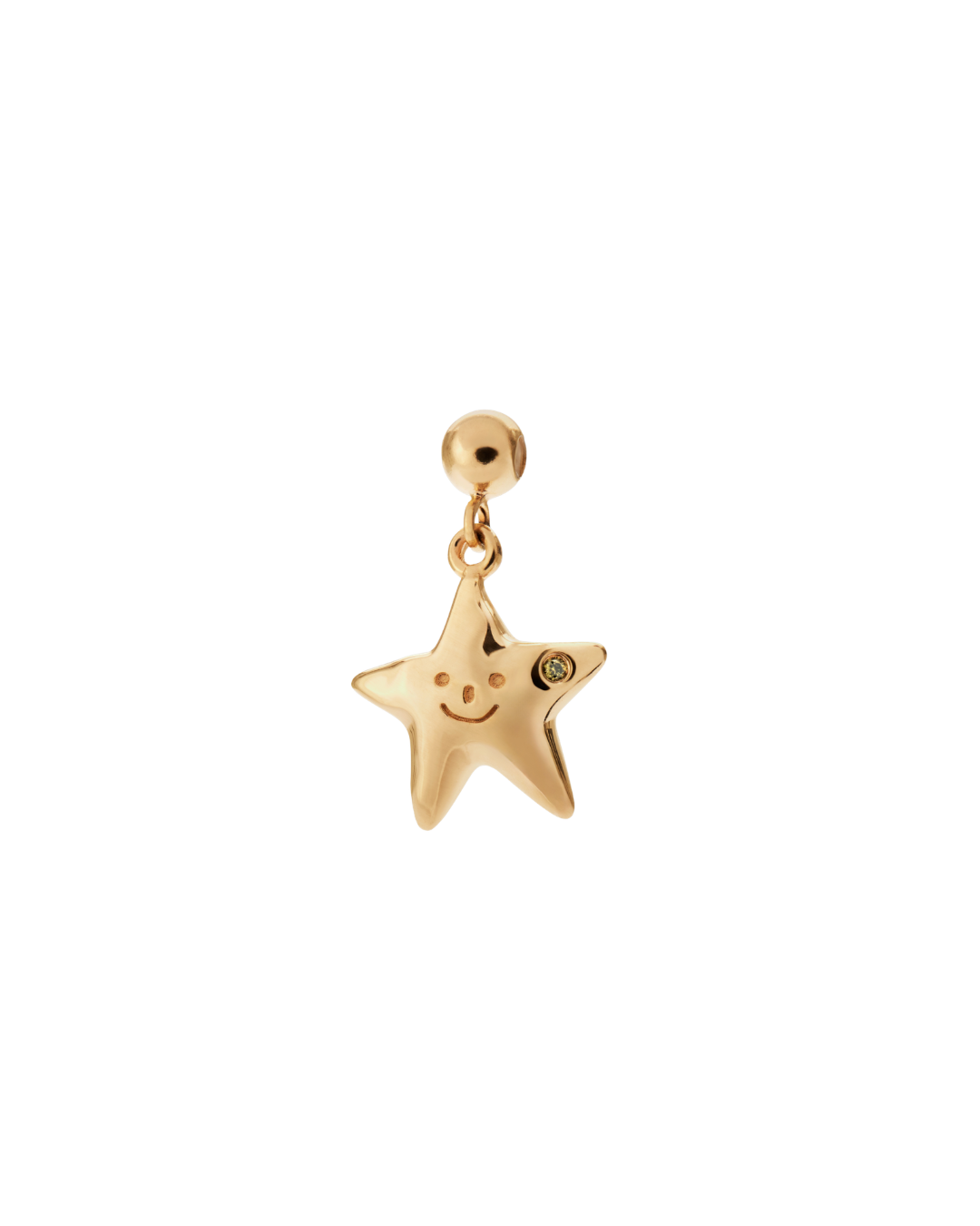 Yellow Gold Plated Sterling Silver Happy Star Charm