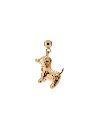 Yellow Gold Plated Sterling Silver Puppy Charm
