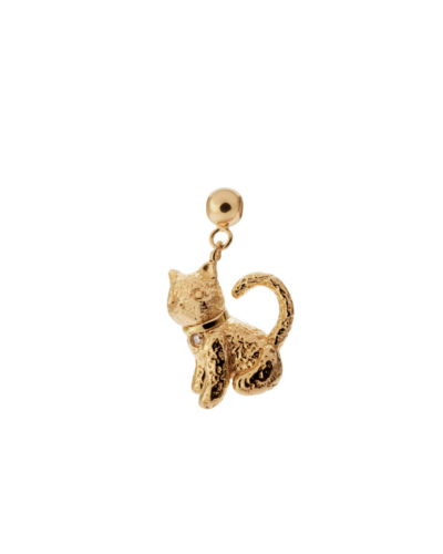 Yellow Gold Plated Sterling Silver Kitty Charm
